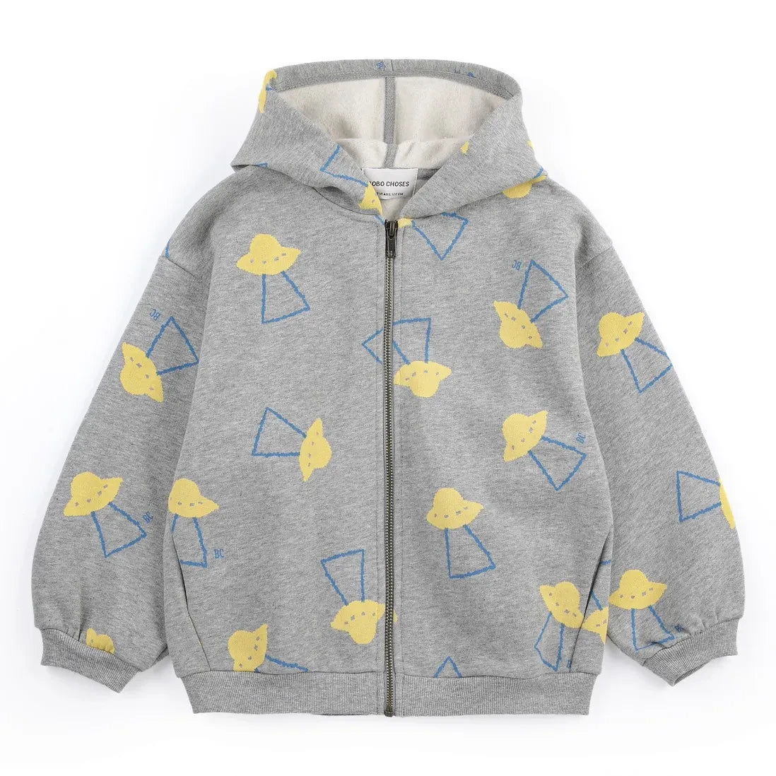 Bobo Choses - Sudadera con Capucha Saucer de Algodón Orgánico | Gris Jaspeado