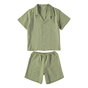 Risu Risu - Pijama de Algodón Orgánico "Gülmekli" | Verde
