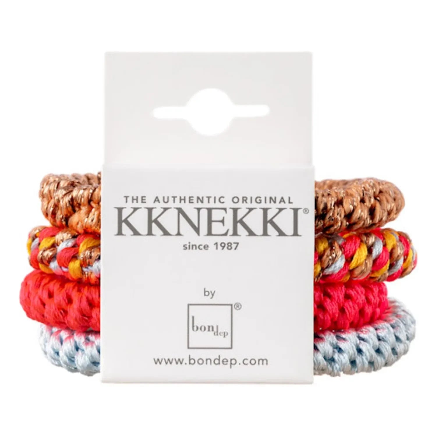 Bon Dep - Set de 4 gomas para el pelo Kknekki 14 | Coral
