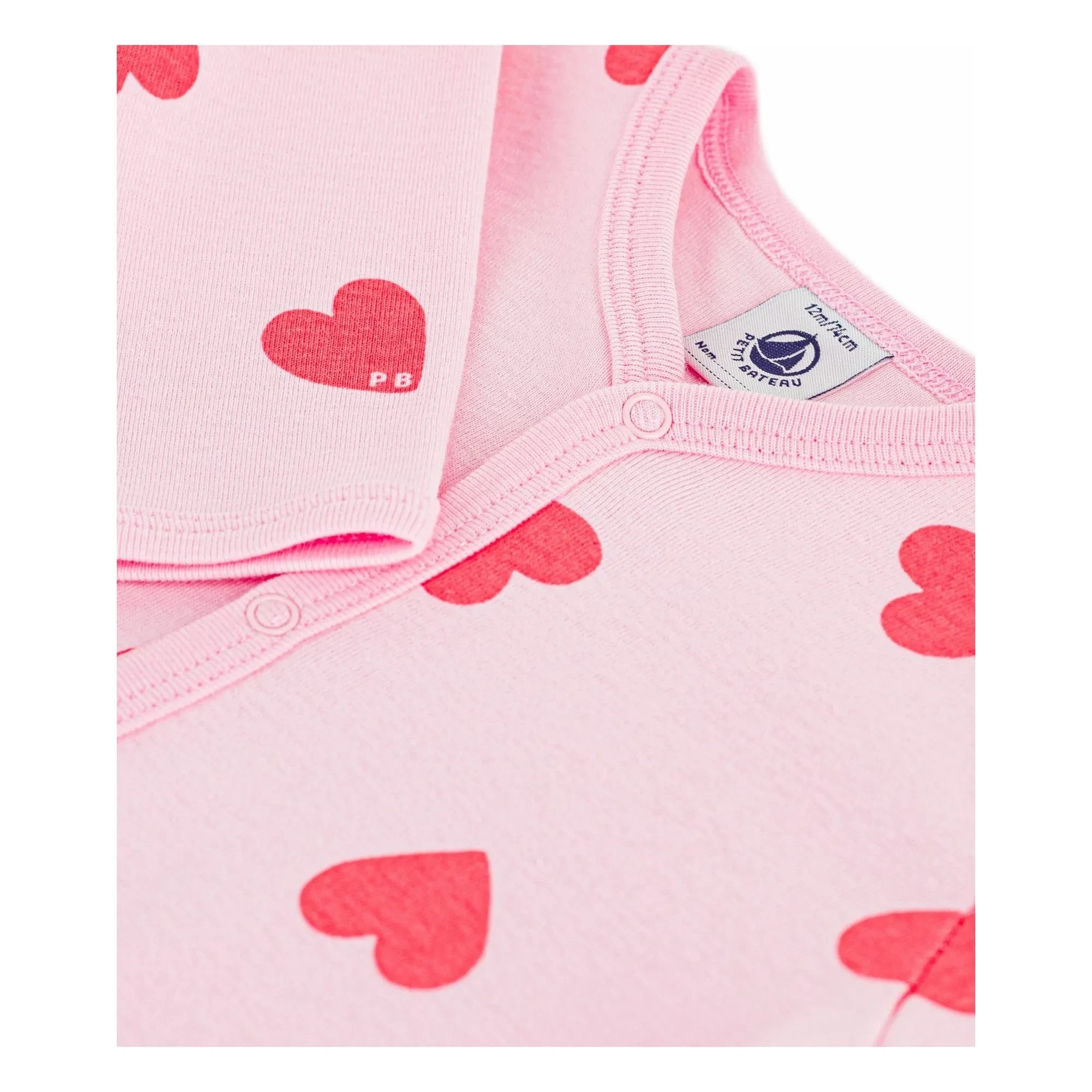 Petit Bateau - Pijama PB Corazones Buen Sueño | Rosa