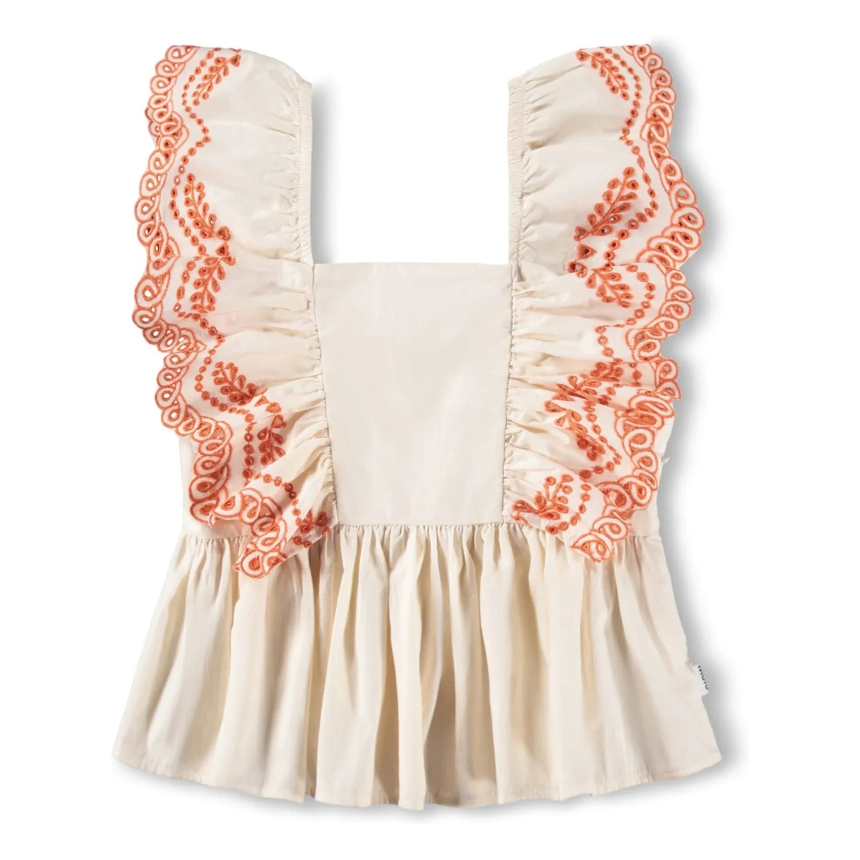 Molo - Volantes Rosamond Conton Top | Marfil