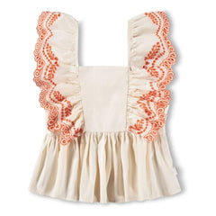 Molo - Volantes Rosamond Conton Top | Marfil