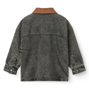Copenhagen Colors - Chaqueta vaquera desgastada de algodón orgánico | Gris oscuro