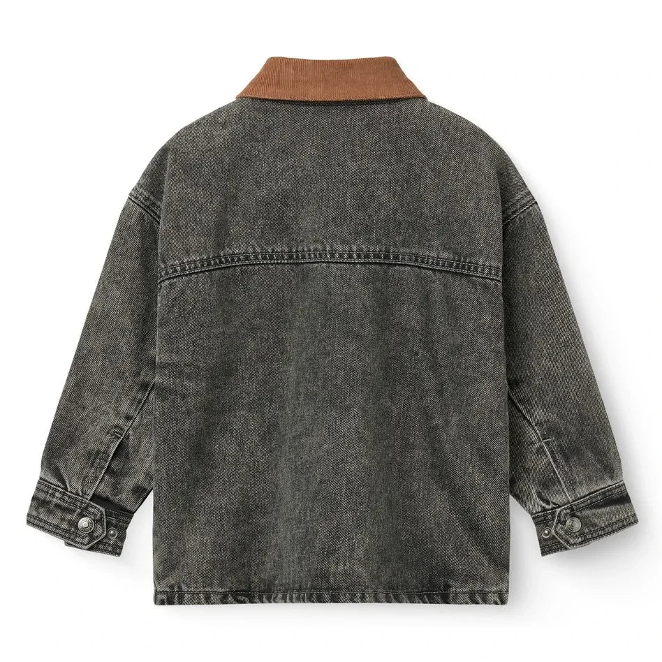 Copenhagen Colors - Chaqueta vaquera desgastada de algodón orgánico | Gris oscuro