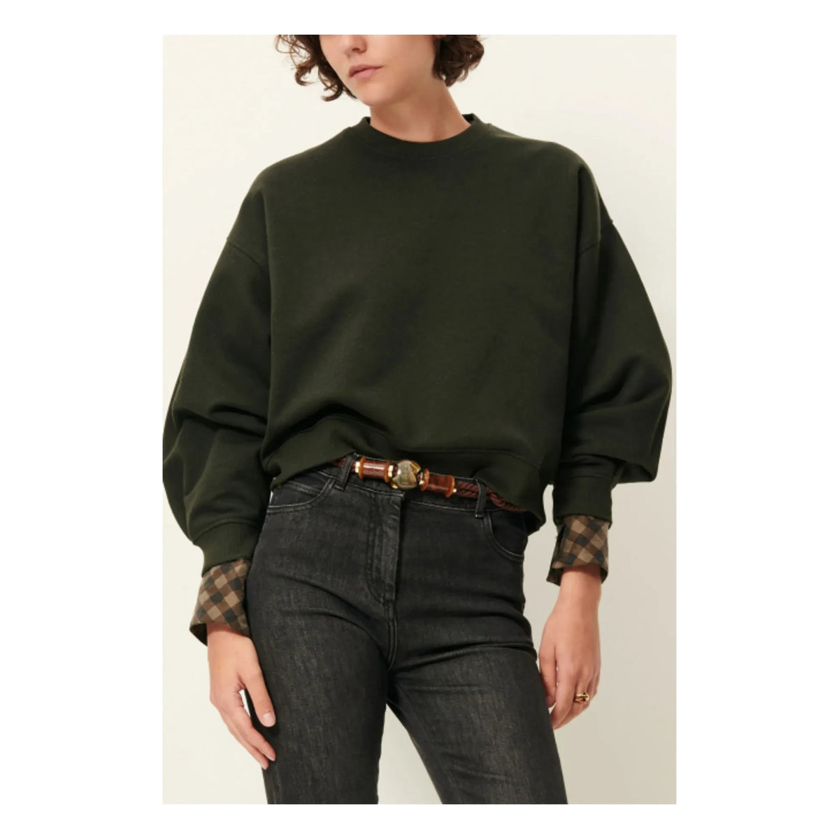 Sessùn - Sudadera Yuki Metalik | Verde oscuro