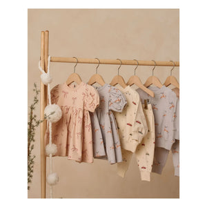 Quincy Mae - Vestido Darla de algodón orgánico con nudos | Coral