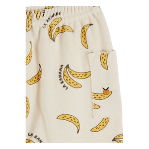 Emile et Ida - Pantalones Sarouel de Algodón Orgánico con Plátanos | Crema