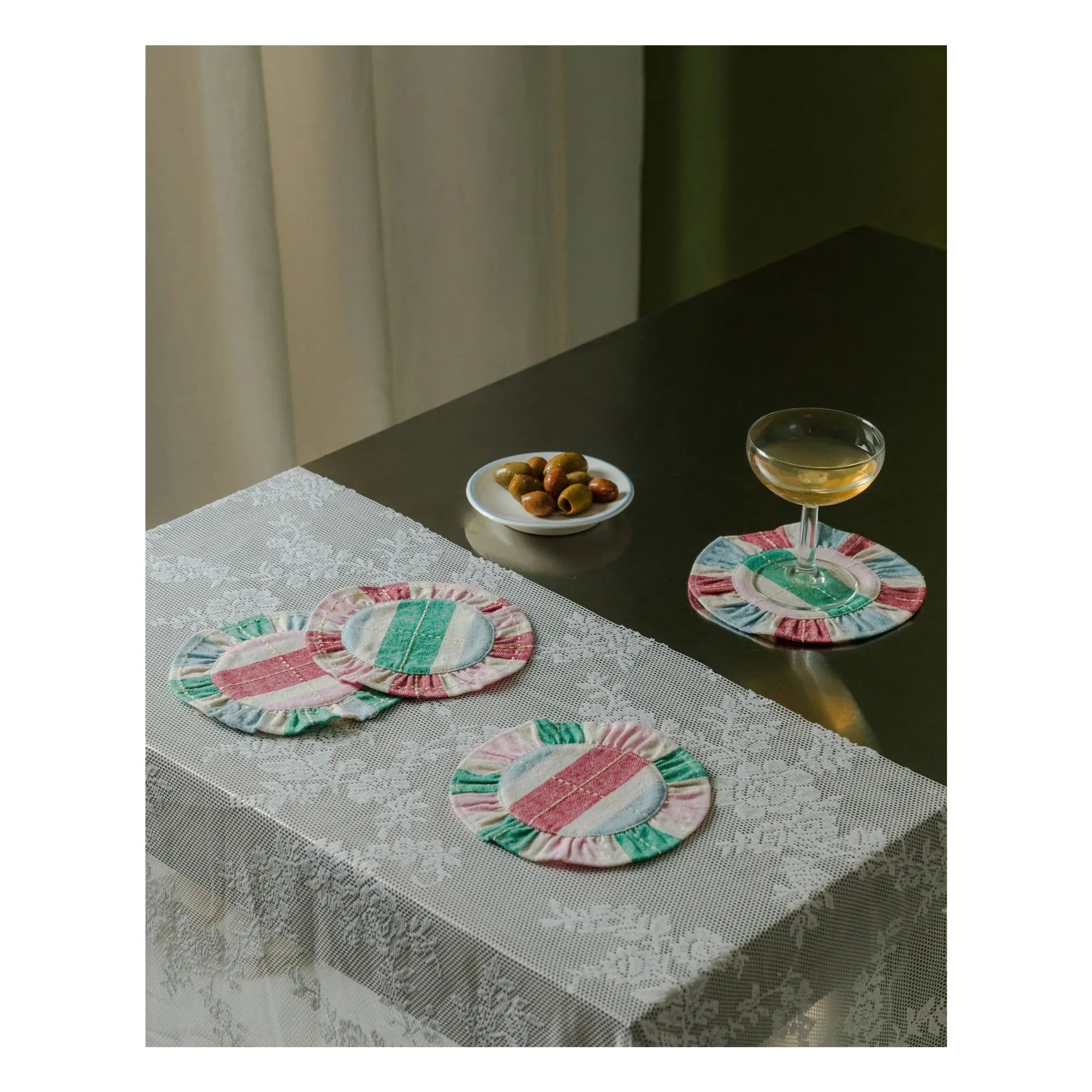 Tarta Gelatina - Posavasos de algodón orgánico - Juego de 4