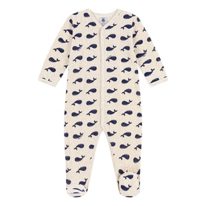 Petit Bateau - Pijama Dors Bien Velours Baleine | Gris Melange