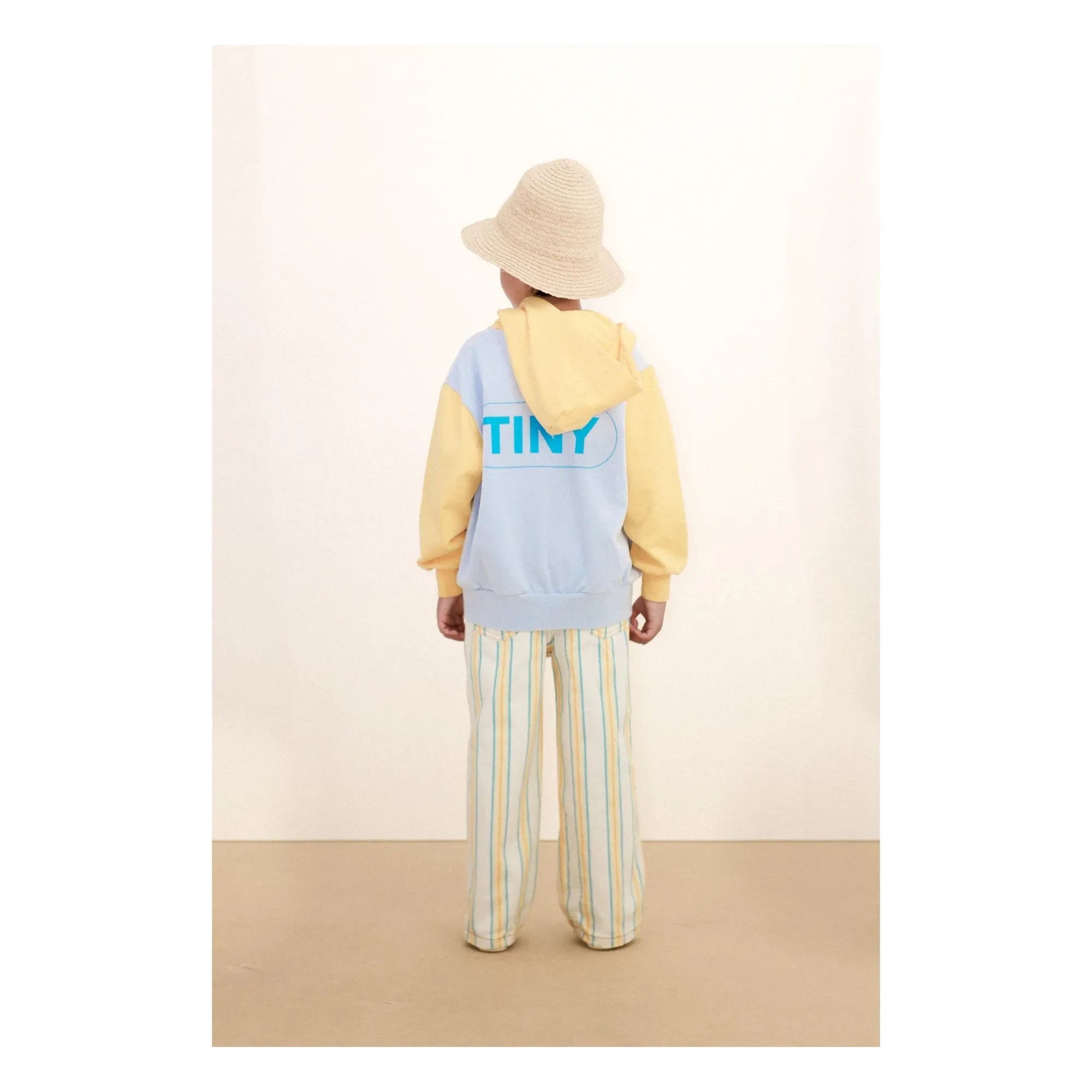 Tinycottons - Sudadera con capucha de algodón orgánico color block | Verde