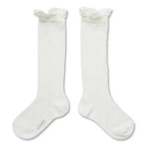 Collégien - Calcetines de encaje con volantes Marie-Anaïs | Blanco