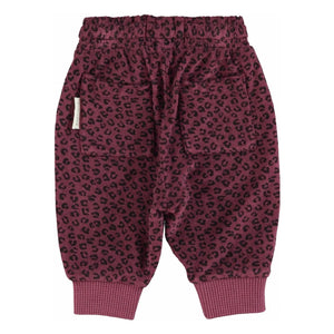 Piupiuchick - Jogger de felpa de algodón orgánico con estampado de leopardo | Berenjena
