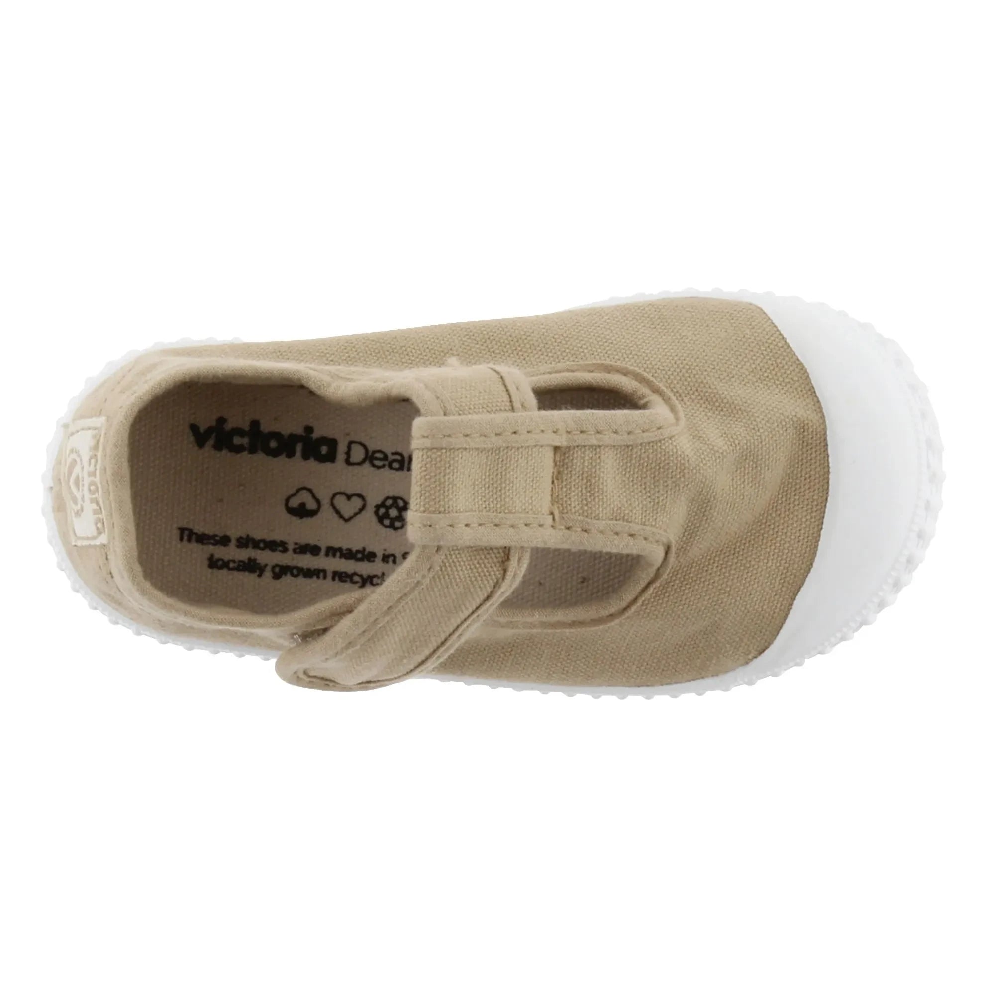 Victoria - Zapatillas Sandalias con Tira de Lona Rayada | Camel