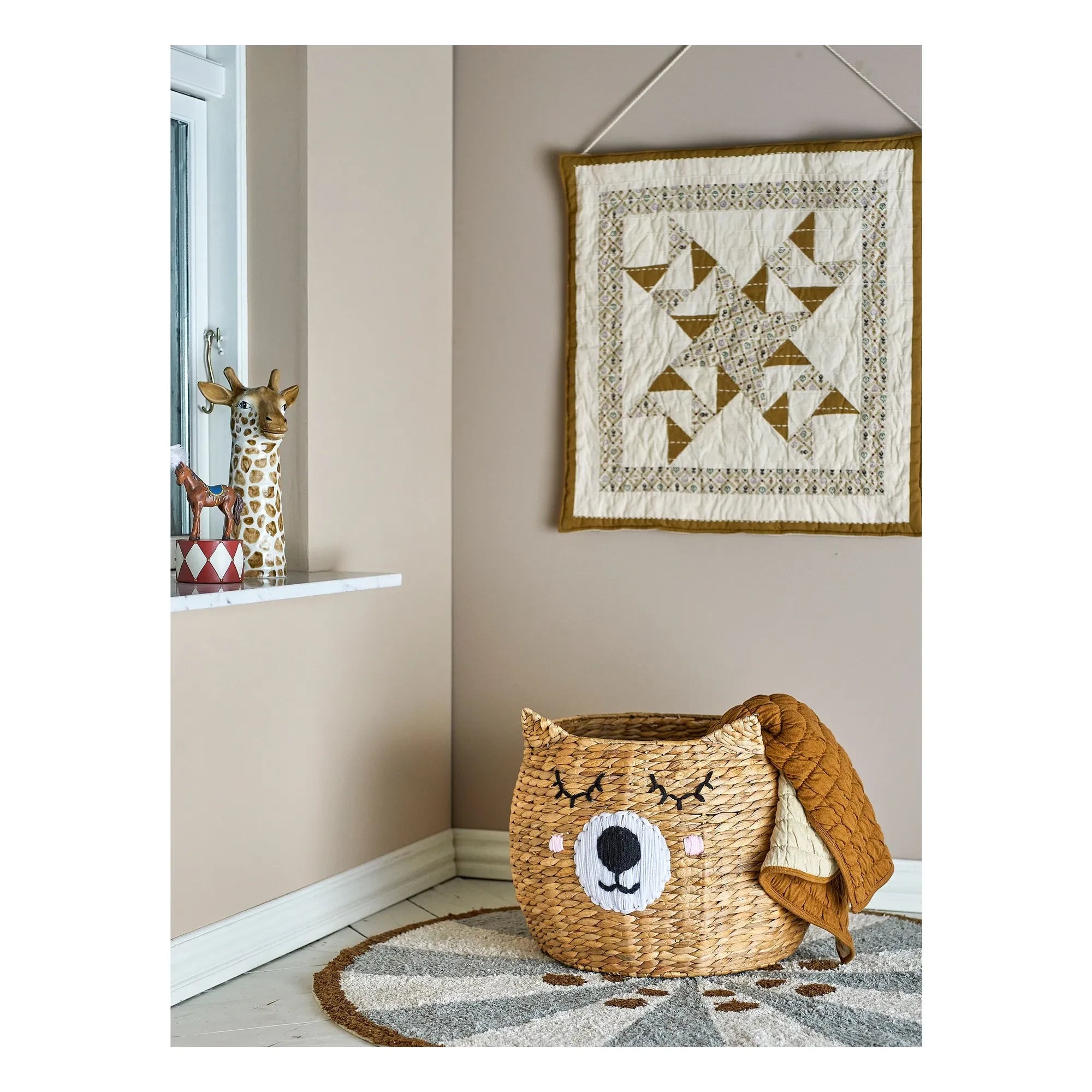 Bloomingville Mini - Cesto de almacenaje Eman | Beige