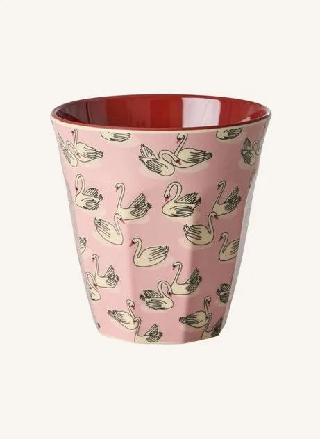 Arroz - Taza de Melamina: Cisne | Rosa