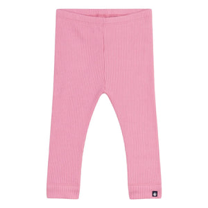 Petit Bateau - Leggings acanalados de algodón orgánico con logo | Rosa caramelo