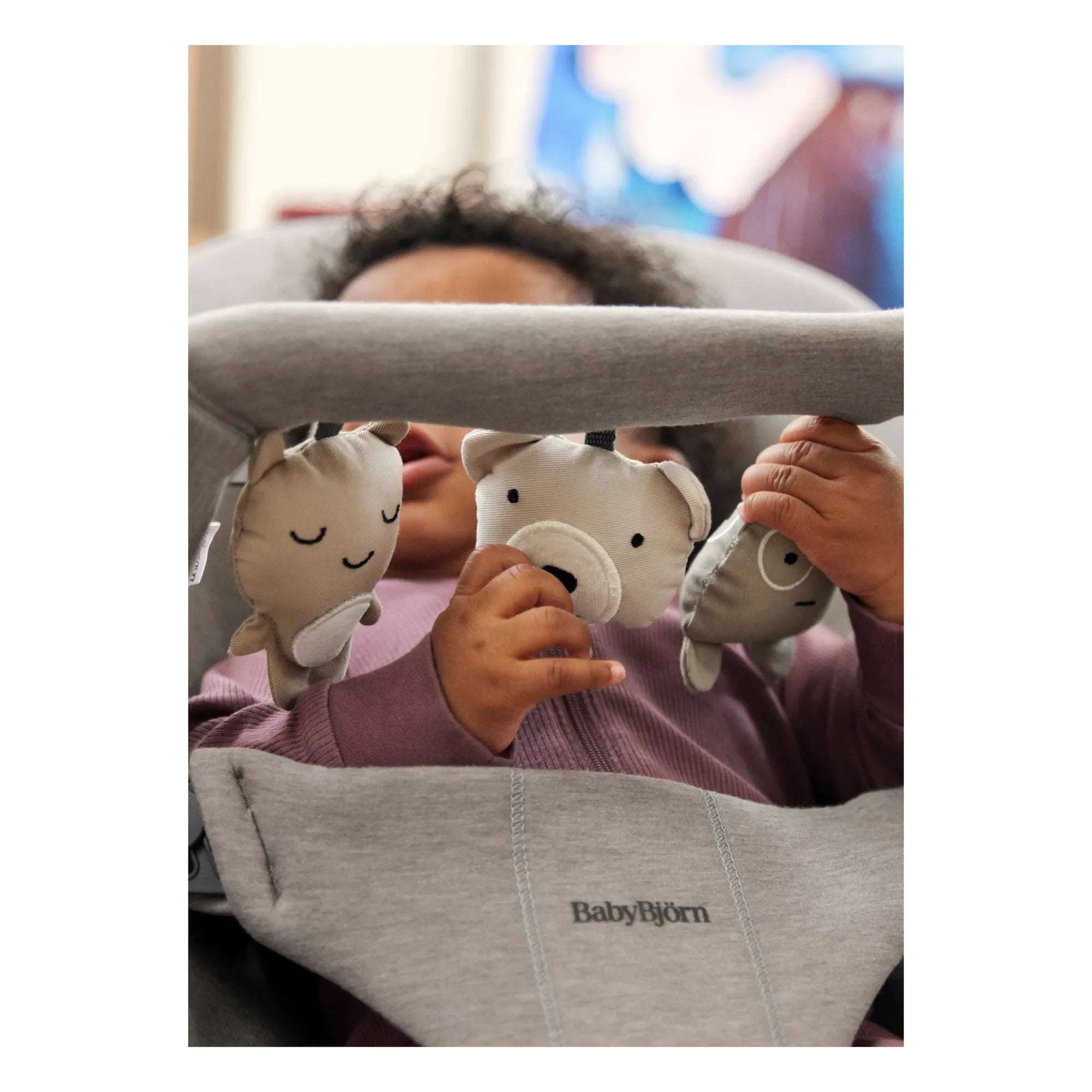BabyBjörn - Arnés para hamaca Soft Friends | Gris arena
