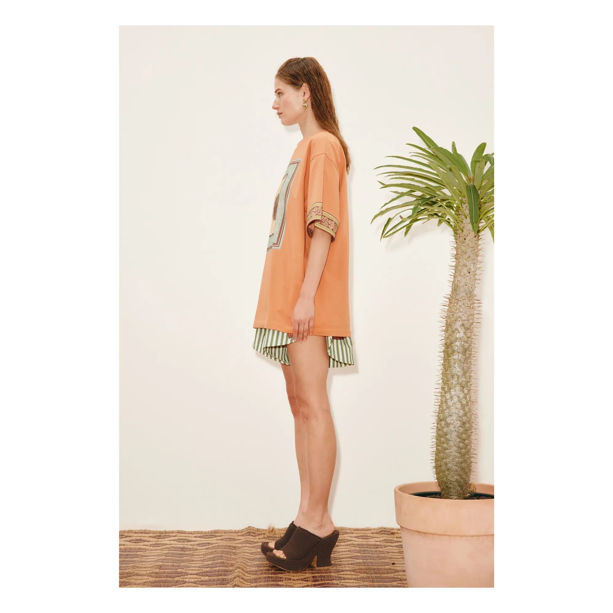 Alémais - Camiseta de algodón orgánico Alberta | Naranja
