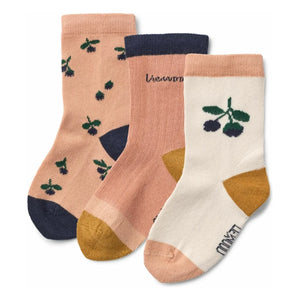Liewood - Juego de 3 pares de calcetines Silas Berry | Rosa