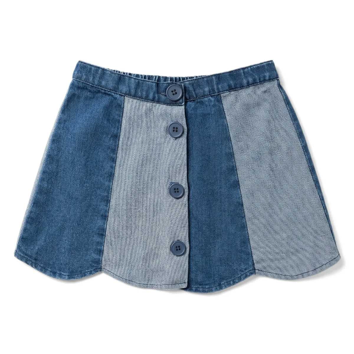 Louis Louise - Bloom Çizgili Denim Etek | Mavi