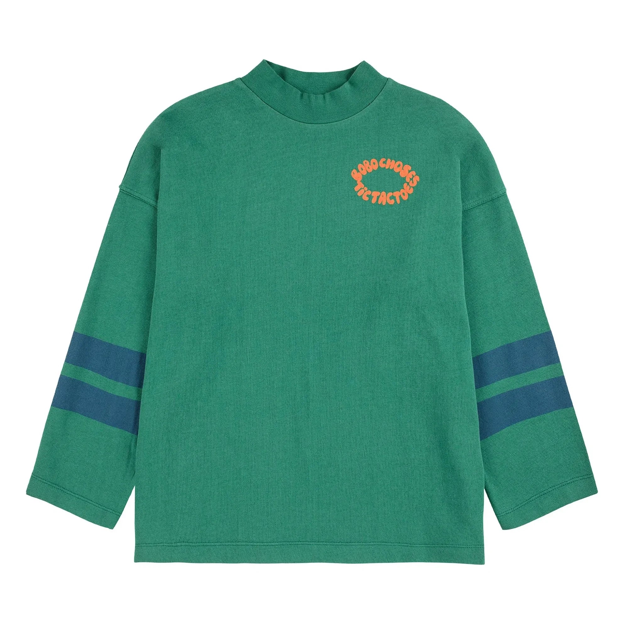 Bobo Choses - Camiseta de cuello alto de algodón orgánico Tic Tac Toe | Verde