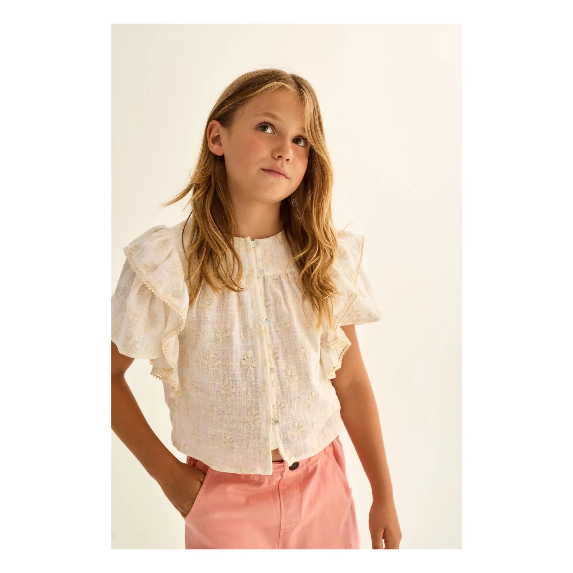 Cozmo - Blusa de algodón orgánico Tansy | Blanco roto