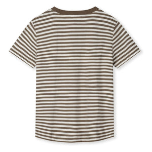 Gray Label - Camiseta de Algodón Orgánico a Rayas Oversize | Caqui