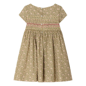 Bonpoint - Vestido de algodón orgánico con estampado Liberty Duchesse | Verde