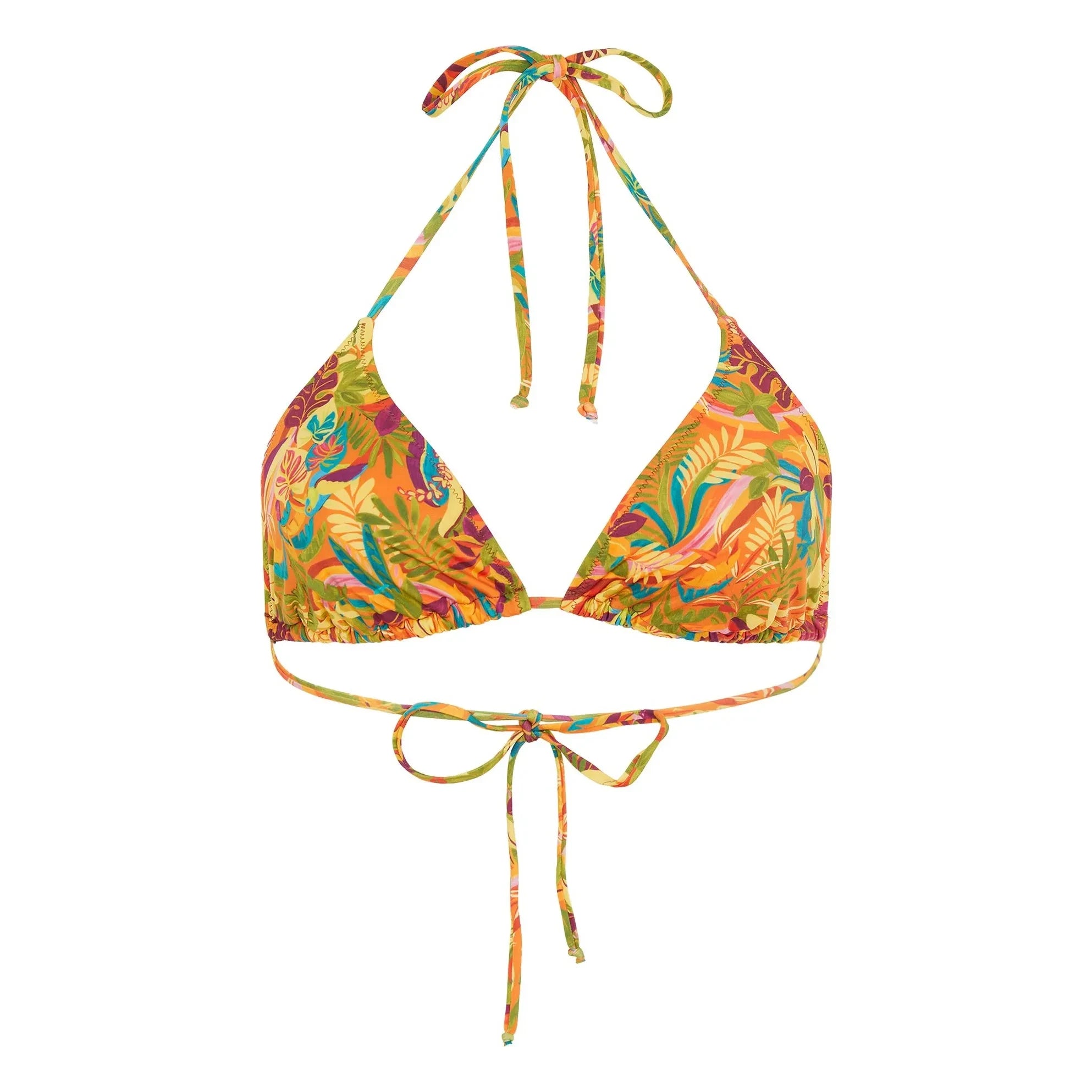 Momoni - Parte de Arriba de Bañador Estampado Azul Marino | Naranja