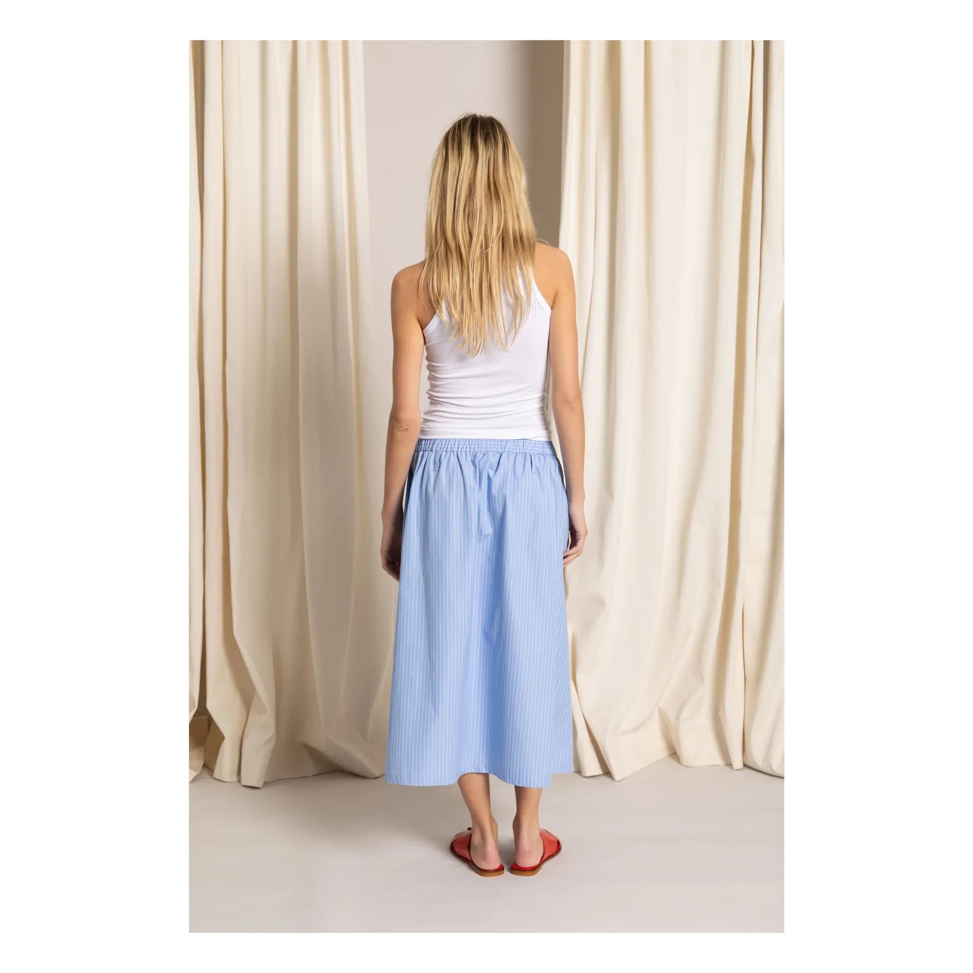 Smallable Woman - Falda de rayas Bruna | Azul claro