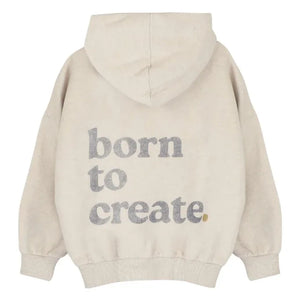 Jenest - Chris Chiné Organik Pamuklu Kapüşonlu Sweatshirt | Bej