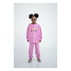 Repose AMS - Sudadera ancha de algodón orgánico Cozydrop Oiseaux | Rosa