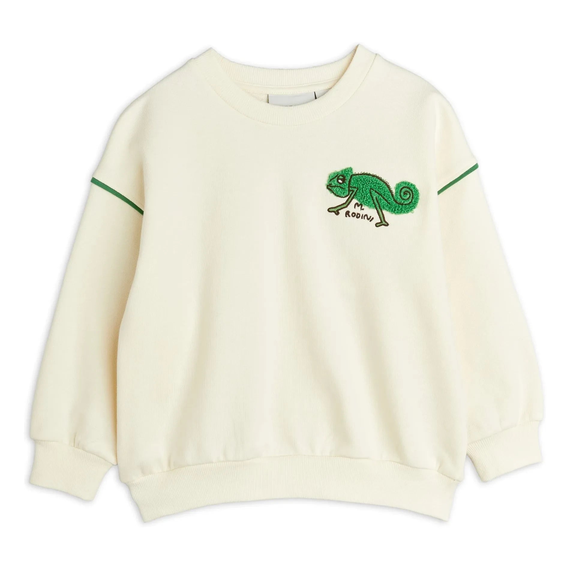 Mini Rodini - Sudadera de algodón orgánico con lagarto | Crudo