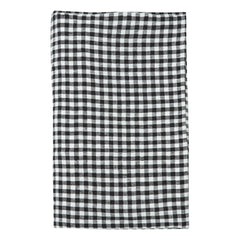 Gabrielle Paris - Mantel de Lino Lavado Gingham | Negro