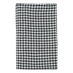 Gabrielle Paris - Mantel de Lino Lavado Gingham | Negro