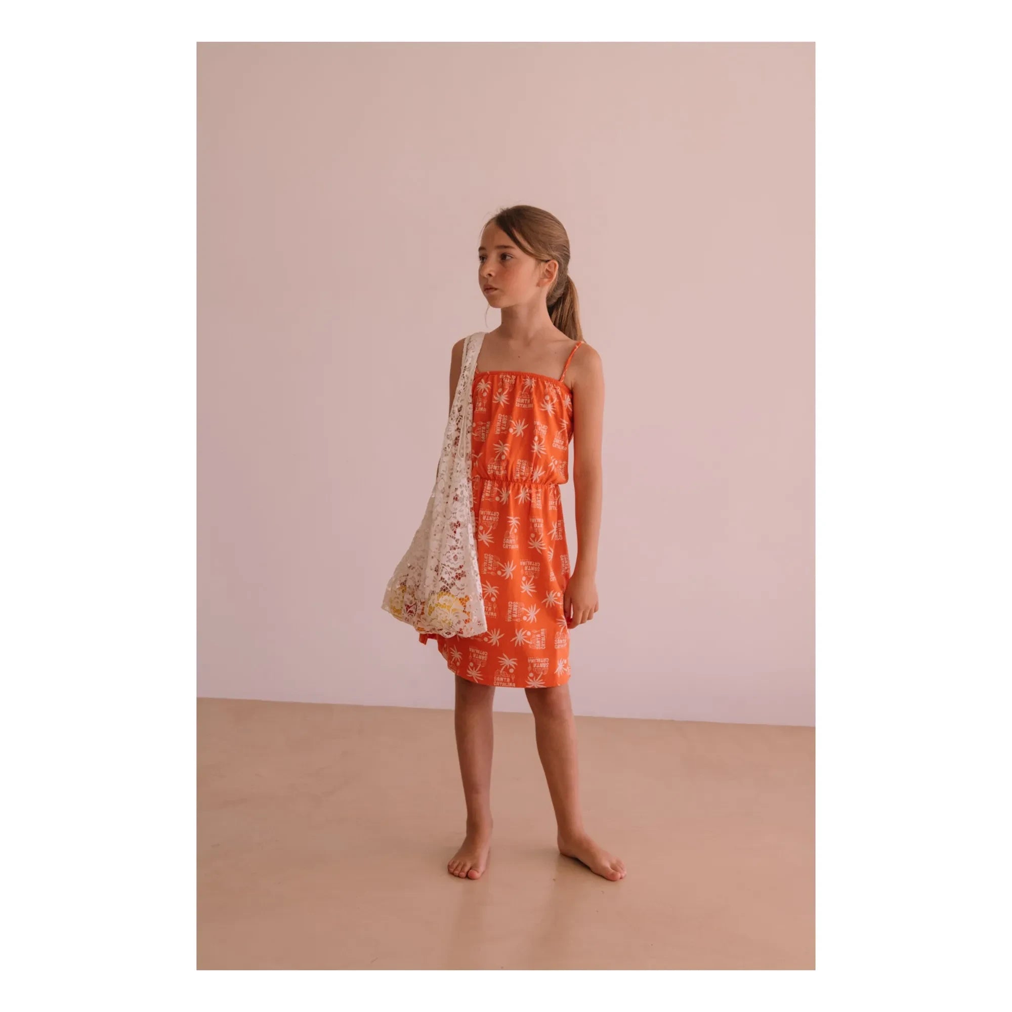 We Are Kids - Mina Palm Vestido de Algodón Orgánico | Naranja