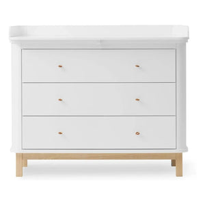 Oliver Furniture - Meşe | Ahşap 3 çekmeceli alt değiştirme dolabı