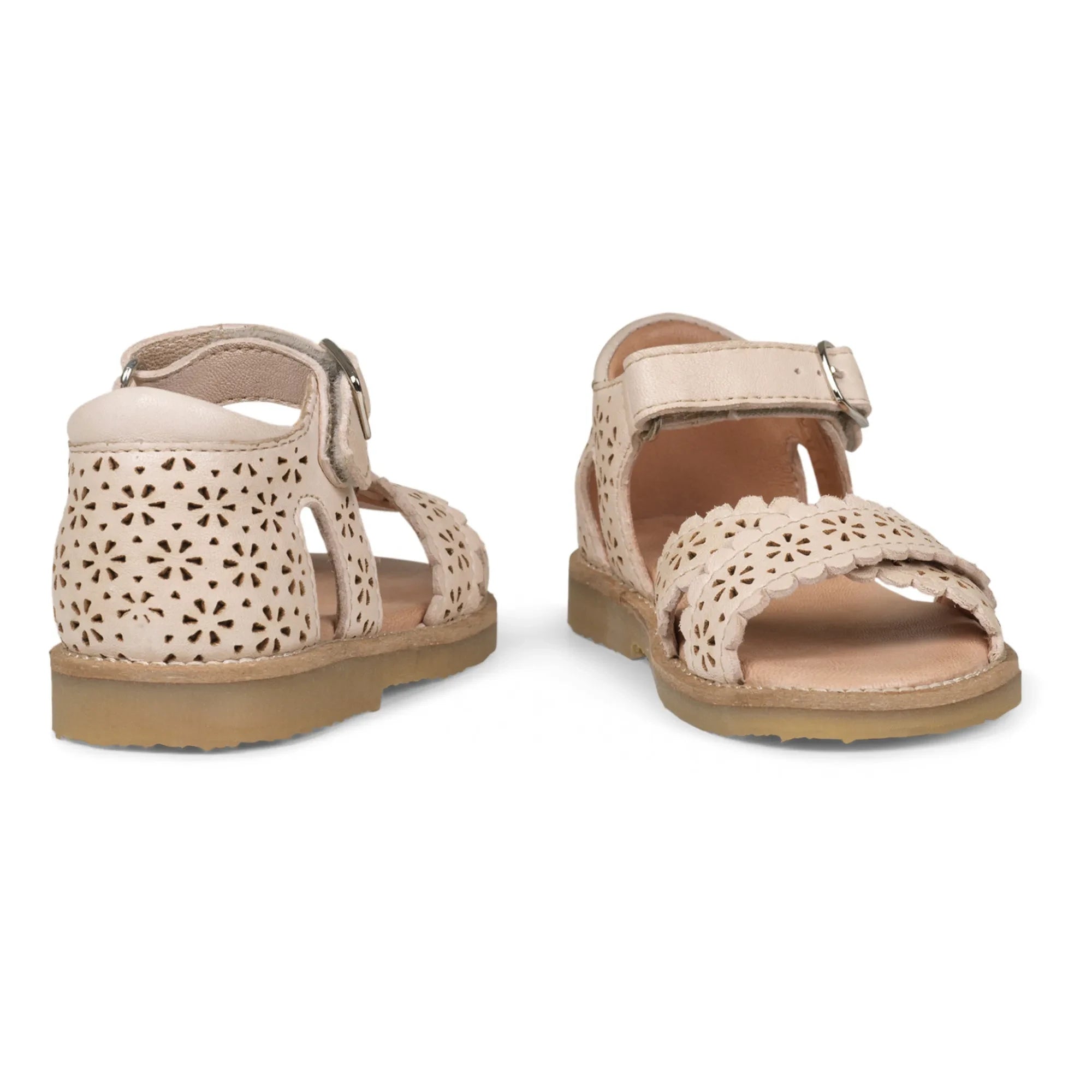 Petit Nord - Sandalias Cruzadas Florales con Tiras | Crema