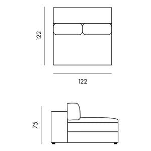 Panac Edition - Bellechasse 2 Kişilik Şömine Koltuğu, Ham Kadife - 120 cm | Koyu Yeşil