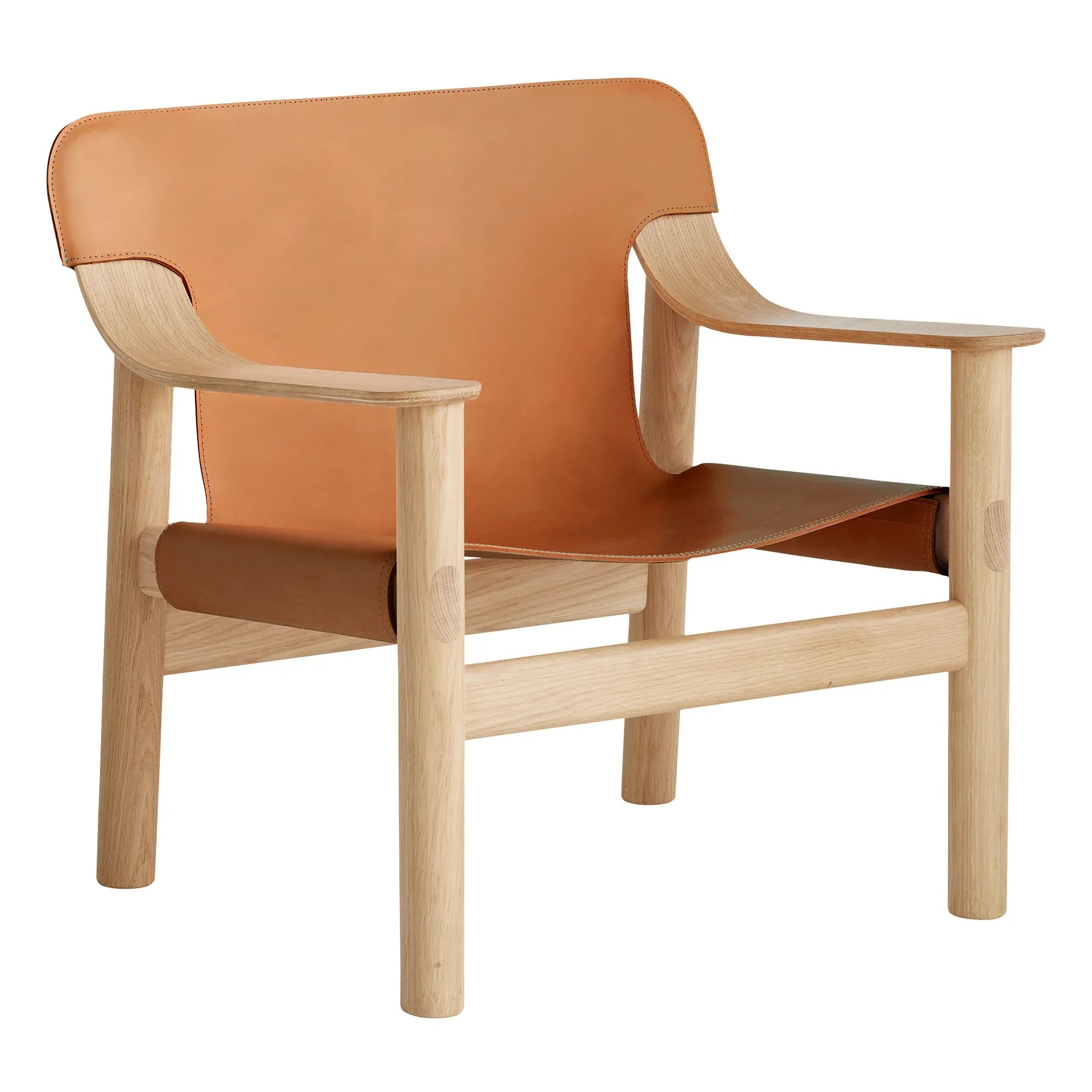 Hay - Sillón de roble y piel Bernard, Shane Schneck | Cognac