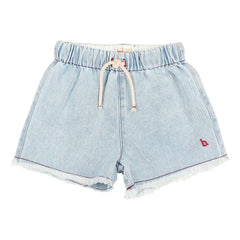 Búho - Shorts de mezclilla con flecos | Azul claro