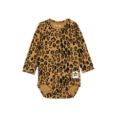 Mini Rodini - Mono de Manga Larga con Estampado de Leopardo | Beige