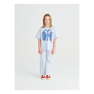 True Artist - Camiseta con mariposas de algodón orgánico | Azul claro