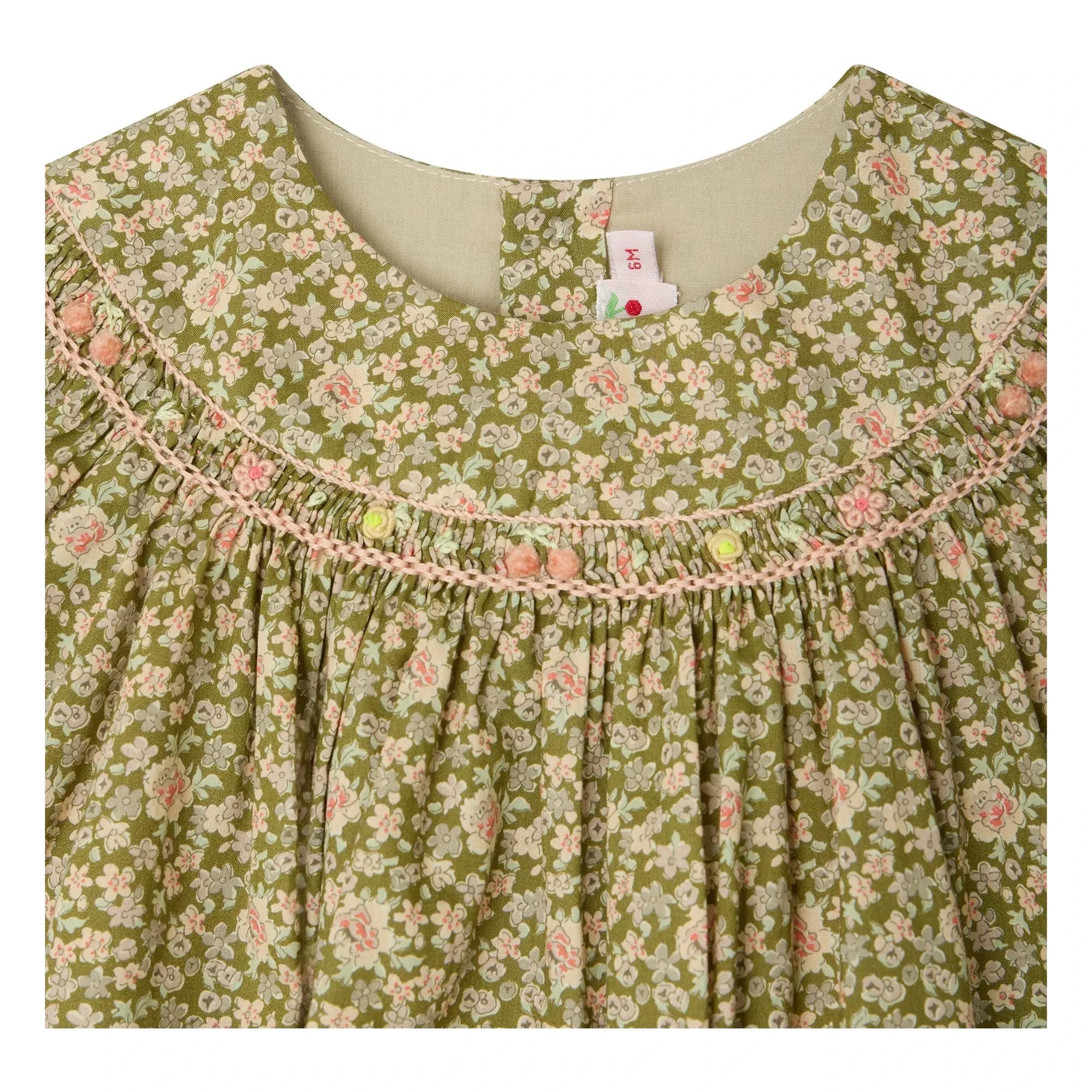 Bonpoint - Vestido Amantine Liberty de Algodón Orgánico | Verde