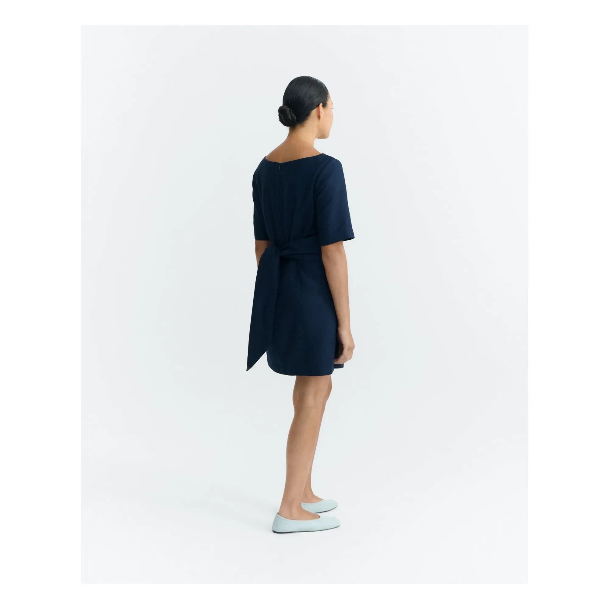 Thinking Mu - Vestido de algodón orgánico Kieran | Azul marino