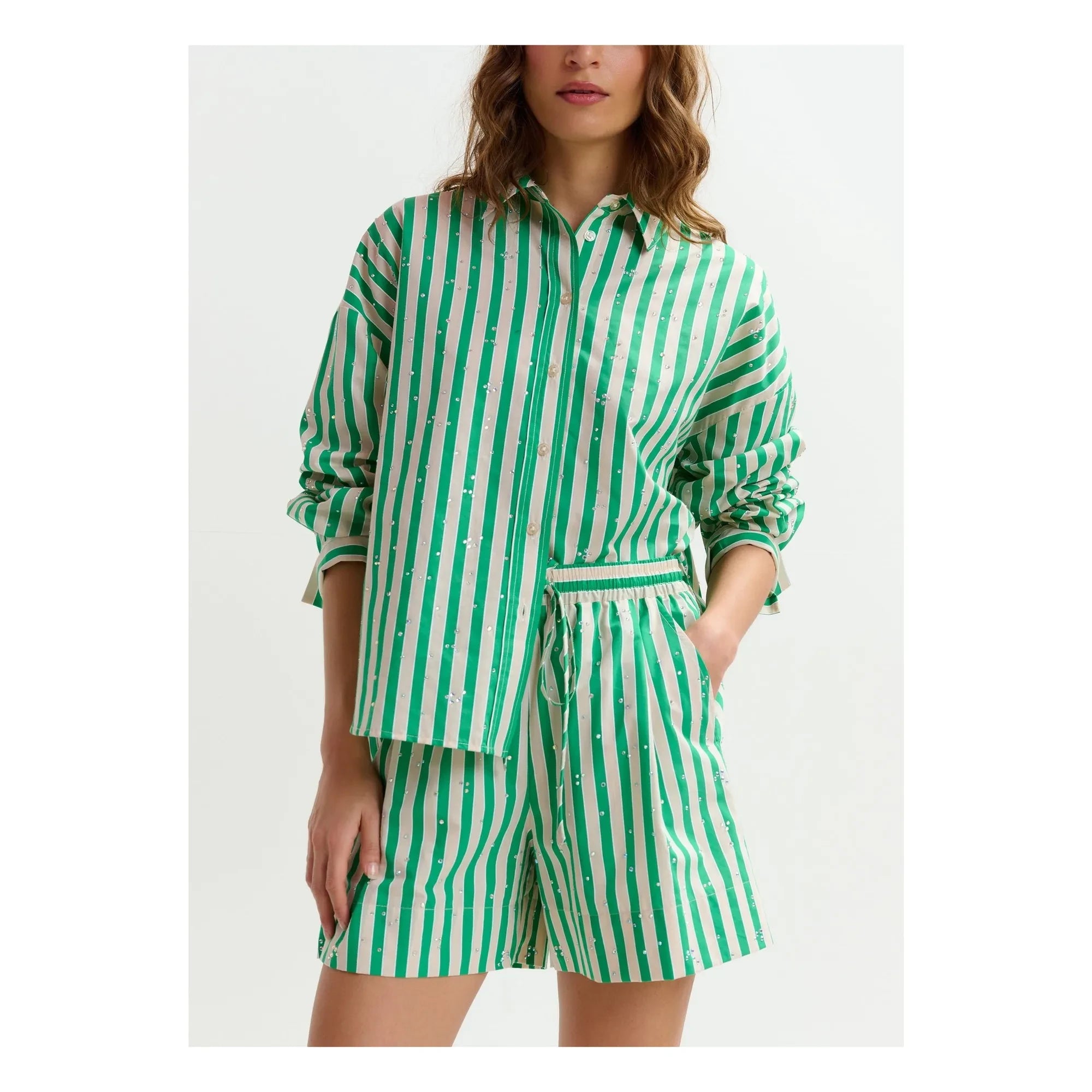 Essentiel Antwerp - Camisa a rayas Jelief | Verde