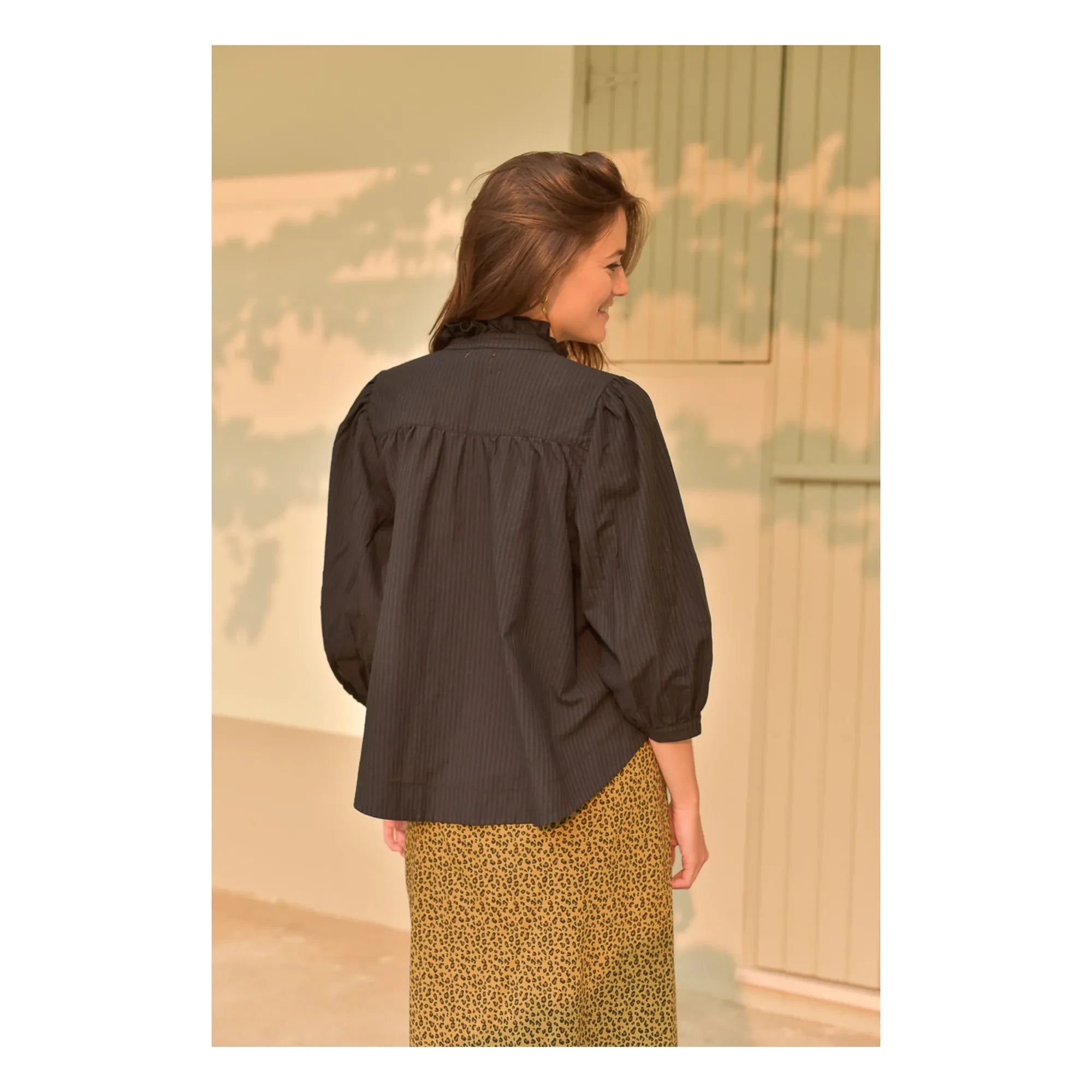 Marlot Paris - Blusa Dahlia Seersucker - Colección Mujer | Negro