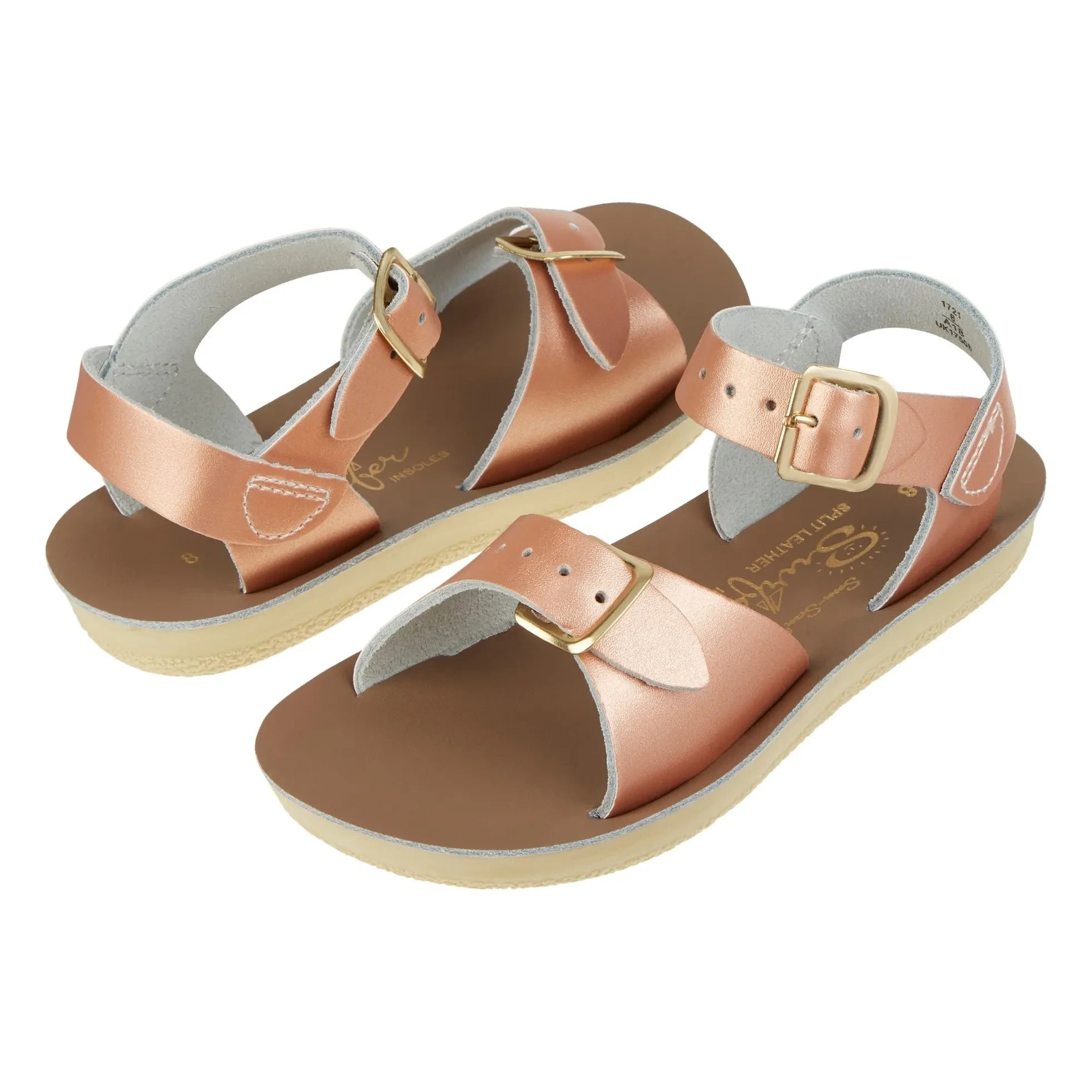 Salt-Water - Sandalias de piel impermeables Surfer | Oro rosa