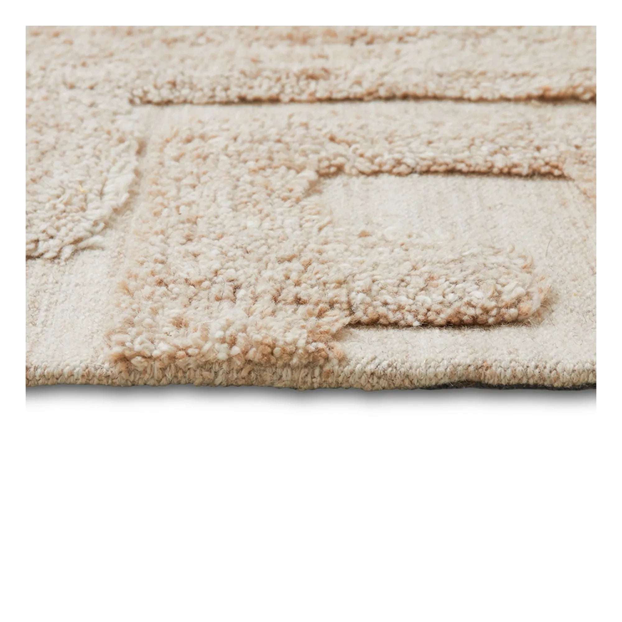 HKliving - Alfombra de tufting de piedra caliza | Crema