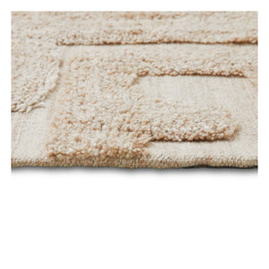 HKliving - Alfombra de tufting de piedra caliza | Crema